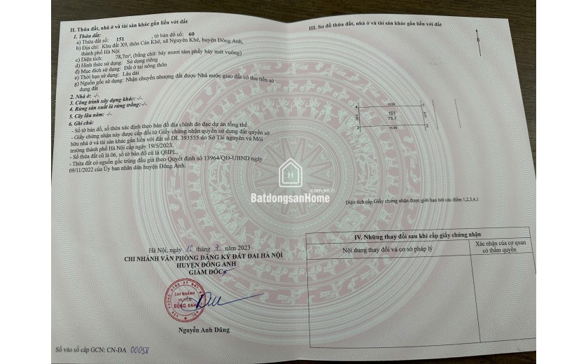 ĐẤT ĐÂU GIÁ X9 CÁN KHÊ, NGUYÊN KHÊ - 78,7M - MẶT ĐƯỜNG QUY HOẠCH RỘNG 40M - 7 TỶ